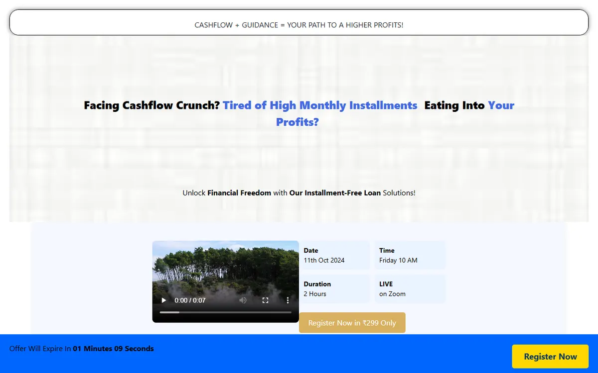 An early CSS-only landing page layout.
